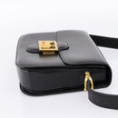 CELINE Shoulder Bag Leather Black Gold Auth 205144-4