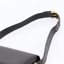 CELINE Shoulder Bag Leather Black Gold Auth 205144-14