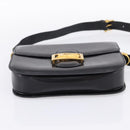 CELINE Shoulder Bag Leather Black Gold Auth 205144-5