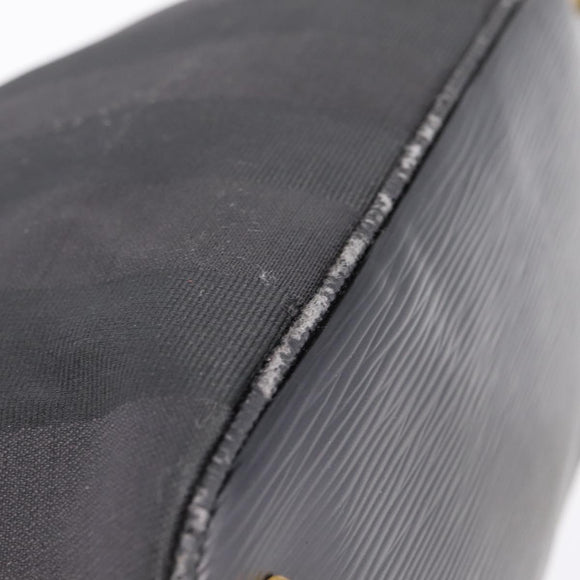 FENDI Pecan Canvas Hand Bag 2way Black Gold Auth 205145