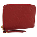LOUIS VUITTON Monogram Empreinte Zippy Coin Purse Wallet Red M63696 Auth 205146M-1