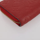 LOUIS VUITTON Monogram Empreinte Zippy Coin Purse Wallet Red M63696 Auth 205146M-15