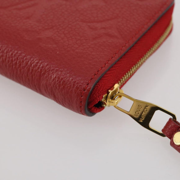 LOUIS VUITTON Monogram Empreinte Zippy Coin Purse Wallet Red M63696 Auth 205146M