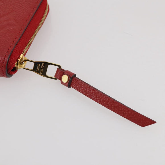 LOUIS VUITTON Monogram Empreinte Zippy Coin Purse Wallet Red M63696 Auth 205146M