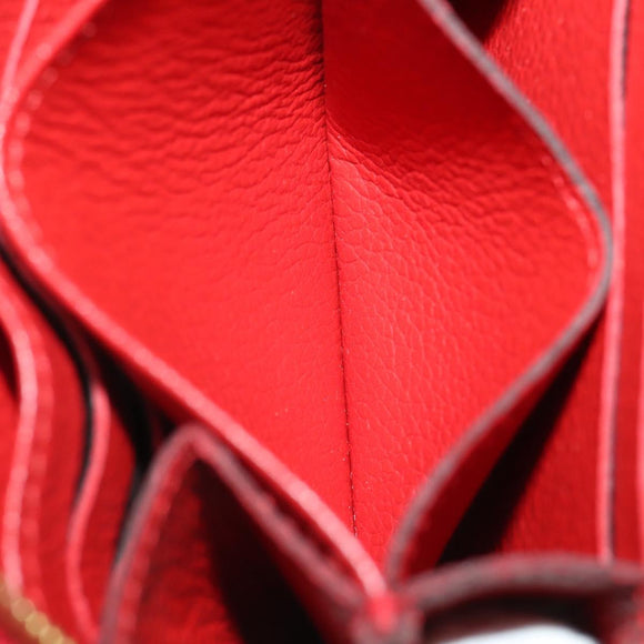 LOUIS VUITTON Monogram Empreinte Zippy Coin Purse Wallet Red M63696 Auth 205146M