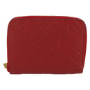 LOUIS VUITTON Monogram Empreinte Zippy Coin Purse Wallet Red M63696 Auth 205146M-13