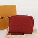 LOUIS VUITTON Monogram Empreinte Zippy Coin Purse Wallet Red M63696 Auth 205146M-12