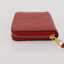 LOUIS VUITTON Monogram Empreinte Zippy Coin Purse Wallet Red M63696 Auth 205146M-4