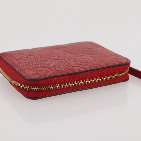 LOUIS VUITTON Monogram Empreinte Zippy Coin Purse Wallet Red M63696 Auth 205146M