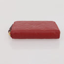 LOUIS VUITTON Monogram Empreinte Zippy Coin Purse Wallet Red M63696 Auth 205146M-6