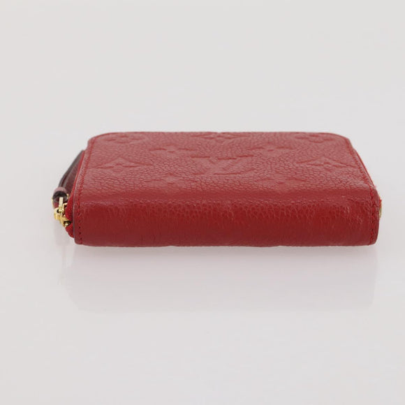 LOUIS VUITTON Monogram Empreinte Zippy Coin Purse Wallet Red M63696 Auth 205146M