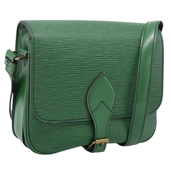 LOUIS VUITTON Epi Cartouchiere MM Shoulder Bag Green M52244 LV Auth 205149V