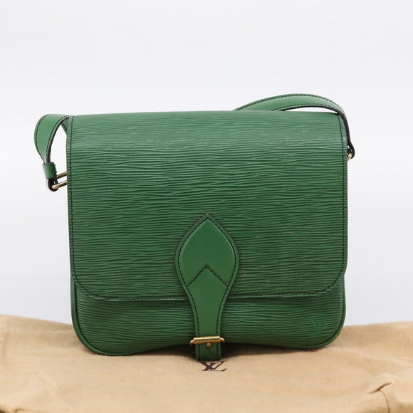 LOUIS VUITTON Epi Cartouchiere MM Shoulder Bag Green M52244 LV Auth 205149V