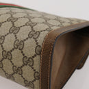 GUCCI GG Supreme Web Sherry Line Bag PVC Beige Gold 37 014 3087 Auth 205150A-15