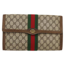 GUCCI GG Supreme Web Sherry Line Bag PVC Beige Gold 37 014 3087 Auth 205150A-2