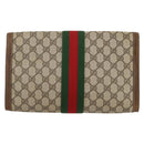 GUCCI GG Supreme Web Sherry Line Bag PVC Beige Gold 37 014 3087 Auth 205150A-3