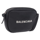 BALENCIAGA Everyday Camera Bag XS Leather Black Silver 489809 Auth 205151V-1