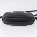 BALENCIAGA Everyday Camera Bag XS Leather Black Silver 489809 Auth 205151V-13