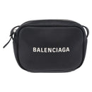 BALENCIAGA Everyday Camera Bag XS Leather Black Silver 489809 Auth 205151V-2