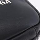 BALENCIAGA Everyday Camera Bag XS Leather Black Silver 489809 Auth 205151V-4