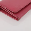 PRADA Chain Wallet Safiano Leather Pink Gold Auth 205152A-15