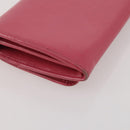 PRADA Chain Wallet Safiano Leather Pink Gold Auth 205152A-17