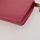 PRADA Chain Wallet Safiano Leather Pink Gold Auth 205152A-18