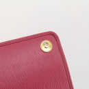 PRADA Chain Wallet Safiano Leather Pink Gold Auth 205152A-20