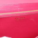 PRADA Chain Wallet Safiano Leather Pink Gold Auth 205152A-21