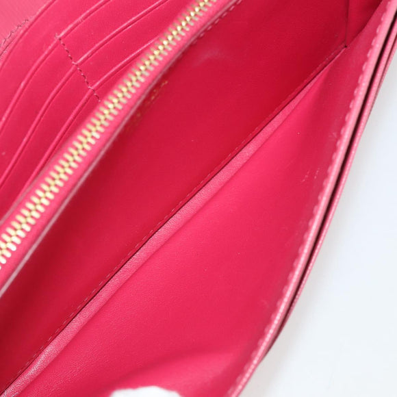 PRADA Chain Wallet Safiano Leather Pink Gold Auth 205152A