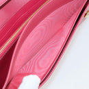 PRADA Chain Wallet Safiano Leather Pink Gold Auth 205152A-24