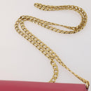 PRADA Chain Wallet Safiano Leather Pink Gold Auth 205152A-14