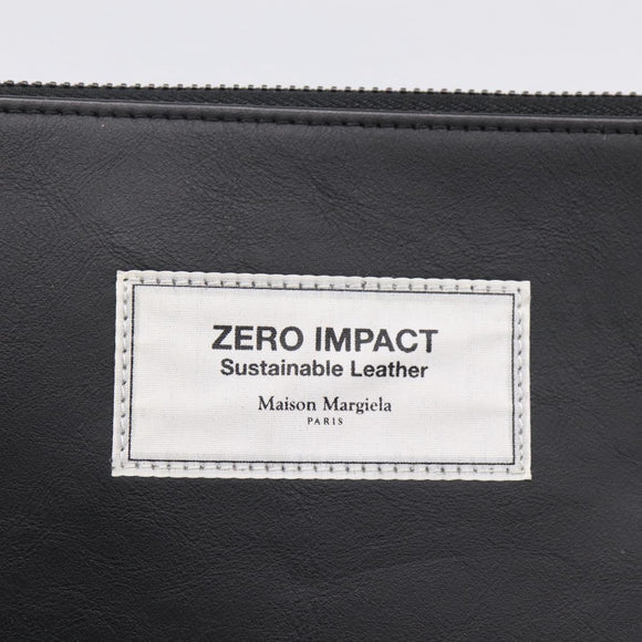Maison Margiela Clutch Bag Leather Black Auth 205155A