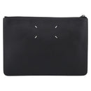 Maison Margiela Clutch Bag Leather Black Auth 205155A-3