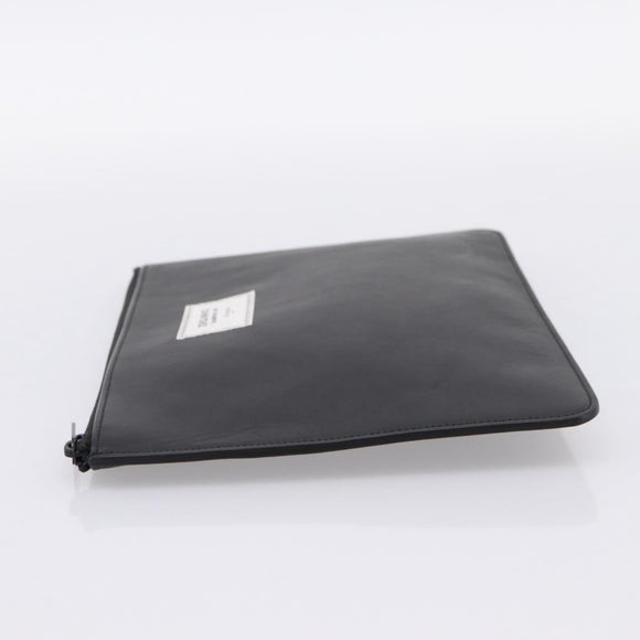 Maison Margiela Clutch Bag Leather Black Auth 205155A
