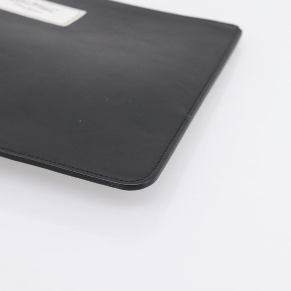 Maison Margiela Clutch Bag Leather Black Auth 205155A