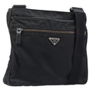 PRADA Shoulder Bag Nylon Black Silver Auth 205158-1