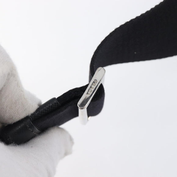PRADA Shoulder Bag Nylon Black Silver Auth 205158