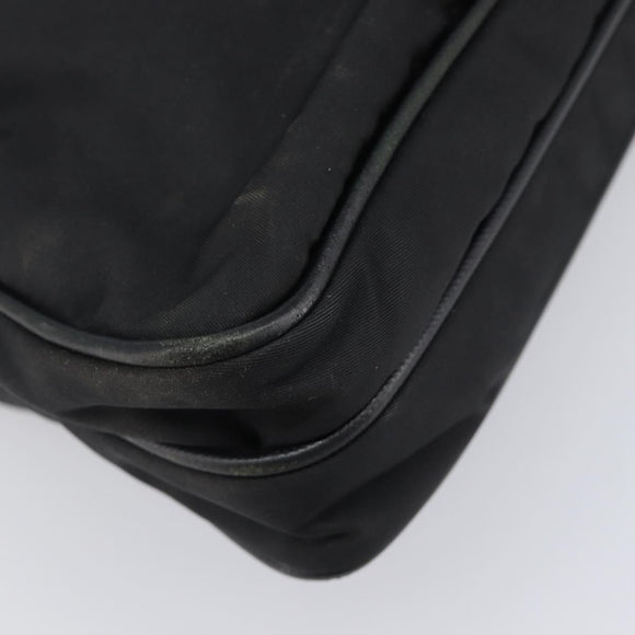 PRADA Shoulder Bag Nylon Black Silver Auth 205158