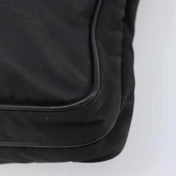 PRADA Shoulder Bag Nylon Black Silver Auth 205158