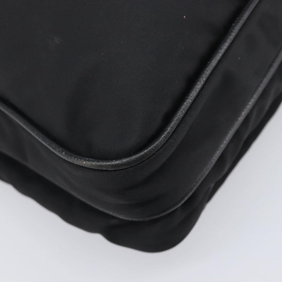 PRADA Shoulder Bag Nylon Black Silver Auth 205158