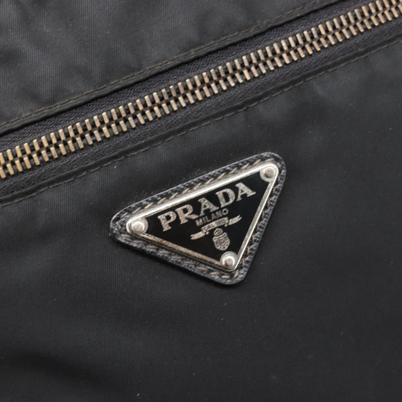 PRADA Shoulder Bag Nylon Black Silver Auth 205158