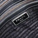 PRADA Shoulder Bag Nylon Black Silver Auth 205158-24