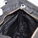 PRADA Shoulder Bag Nylon Black Silver Auth 205158-25