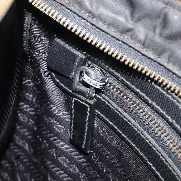 PRADA Shoulder Bag Nylon Black Silver Auth 205158
