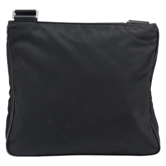 PRADA Shoulder Bag Nylon Black Silver Auth 205158