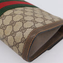 GUCCI GG Supreme Web Sherry Line Clutch Bag PVC Beige Gold 89 01 006 Auth 205159-10