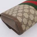 GUCCI GG Supreme Web Sherry Line Clutch Bag PVC Beige Gold 89 01 006 Auth 205159-11