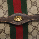 GUCCI GG Supreme Web Sherry Line Clutch Bag PVC Beige Gold 89 01 006 Auth 205159-12