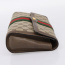 GUCCI GG Supreme Web Sherry Line Clutch Bag PVC Beige Gold 89 01 006 Auth 205159-5